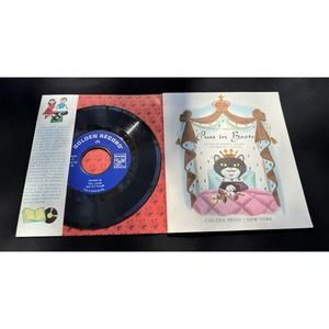 Mint! 1957 Little Golden Read & Hear Record & Book Puss In Boots Perfect!